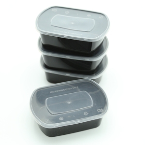 Food Bowl Oval Black 500ml Ideal For Delivery 300 sets / Box