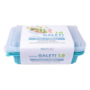Meal Prep Container Galeti Lila Freezer and Dishwasher Free 3Set 1lt 3Set x35 Set/Box 15Box./Palette