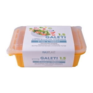 Meal Prep Containers Galeti Yellow Freezer and Dishwasher Free 3Set 1lt 3Set x35 Set/Box 15Box./Palette