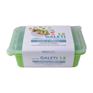 Meal Prep Containers Galeti Lime Freezer and Dishwasher Free 2Set 1,5lt 2Set x35 Set/Box 15Box./Palette