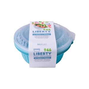 Φαγητοδοχείο Liberty Τιρκουάζ Κατάλληλο για Πλυντήριο Πιάτων 3τεμ 1lt 3τεμ Χ24 Σετ/Κιβώτιο 20Κιβ./Παλέτα